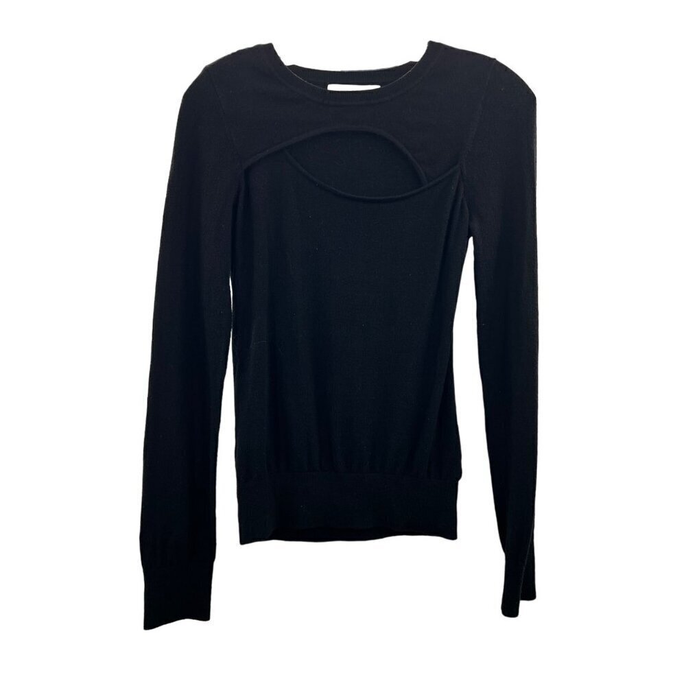 Stitches & Stripes Women's Long Sleeve Cut Out Sweater Black Size Small